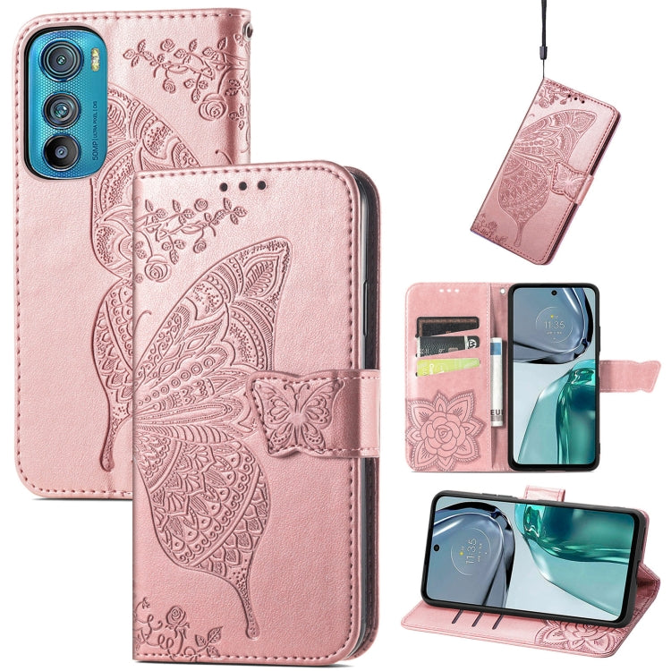 Butterfly Love Flower Embossed Flip Leather Phone Case, For Motorola Edge 30, For OnePlus Nord CE 2 Lite 5G