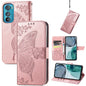 Butterfly Love Flower Embossed Flip Leather Phone Case, For Motorola Edge 30, For OnePlus Nord CE 2 Lite 5G
