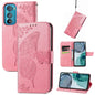 Butterfly Love Flower Embossed Flip Leather Phone Case, For Motorola Edge 30, For OnePlus Nord CE 2 Lite 5G