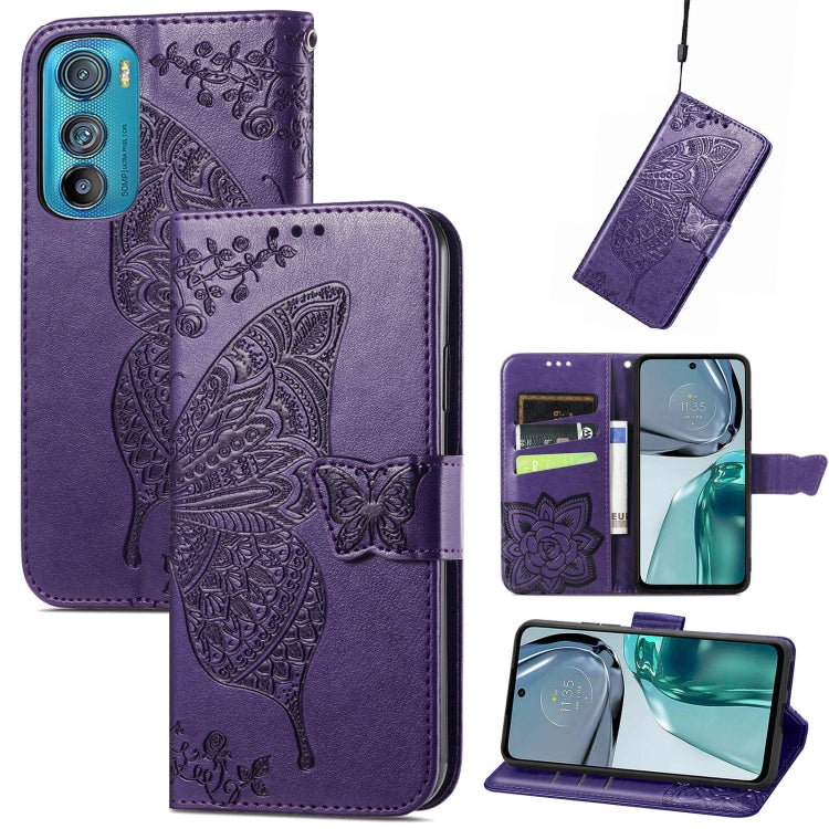 Butterfly Love Flower Embossed Flip Leather Phone Case, For Motorola Edge 30, For OnePlus Nord CE 2 Lite 5G