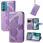Butterfly Love Flower Embossed Flip Leather Phone Case, For Motorola Edge 30, For OnePlus Nord CE 2 Lite 5G