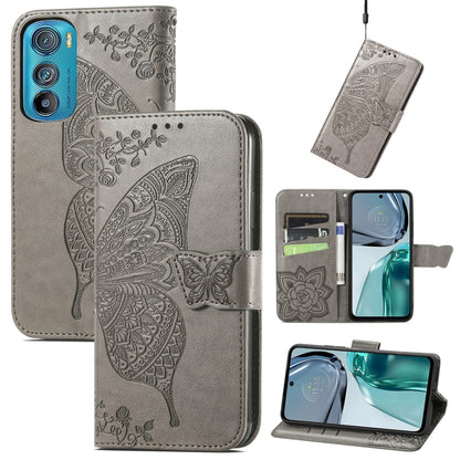 Butterfly Love Flower Embossed Flip Leather Phone Case