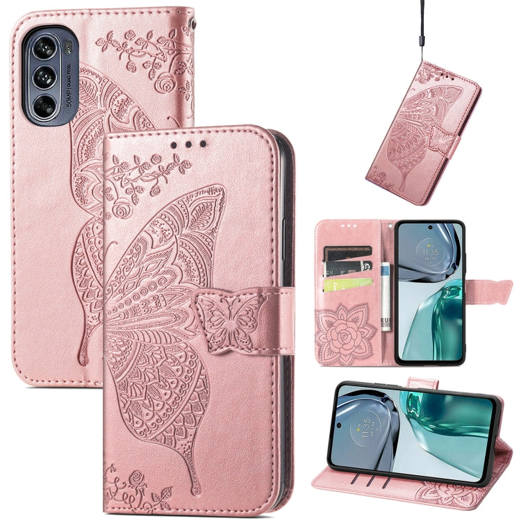 Butterfly Love Flower Embossed Flip Leather Phone Case