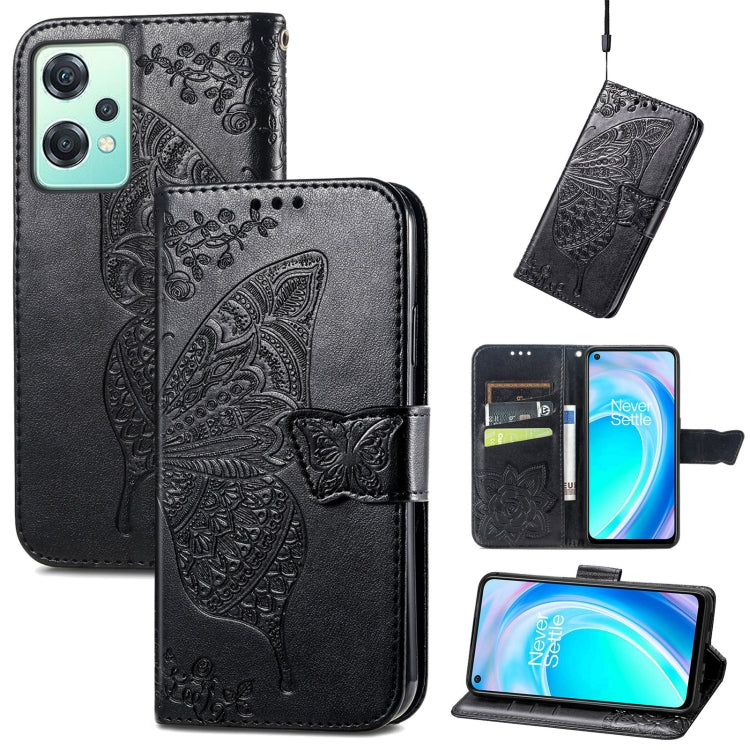 Butterfly Love Flower Embossed Flip Leather Phone Case, For Motorola Edge 30, For OnePlus Nord CE 2 Lite 5G