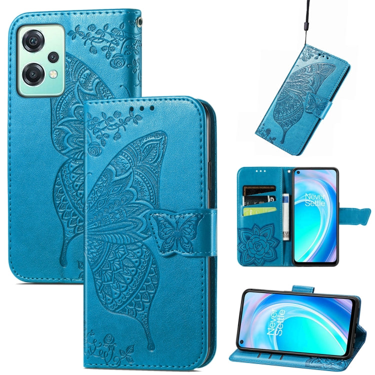 Butterfly Love Flower Embossed Flip Leather Phone Case, For Motorola Edge 30, For OnePlus Nord CE 2 Lite 5G