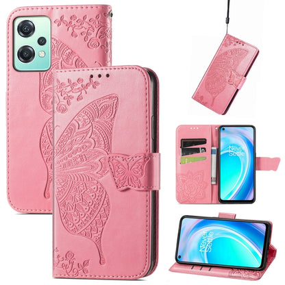 Butterfly Love Flower Embossed Flip Leather Phone Case, For Motorola Edge 30, For OnePlus Nord CE 2 Lite 5G