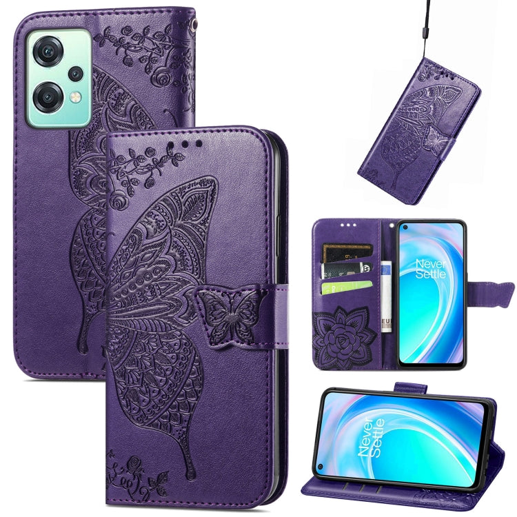 Butterfly Love Flower Embossed Flip Leather Phone Case, For Motorola Edge 30, For OnePlus Nord CE 2 Lite 5G