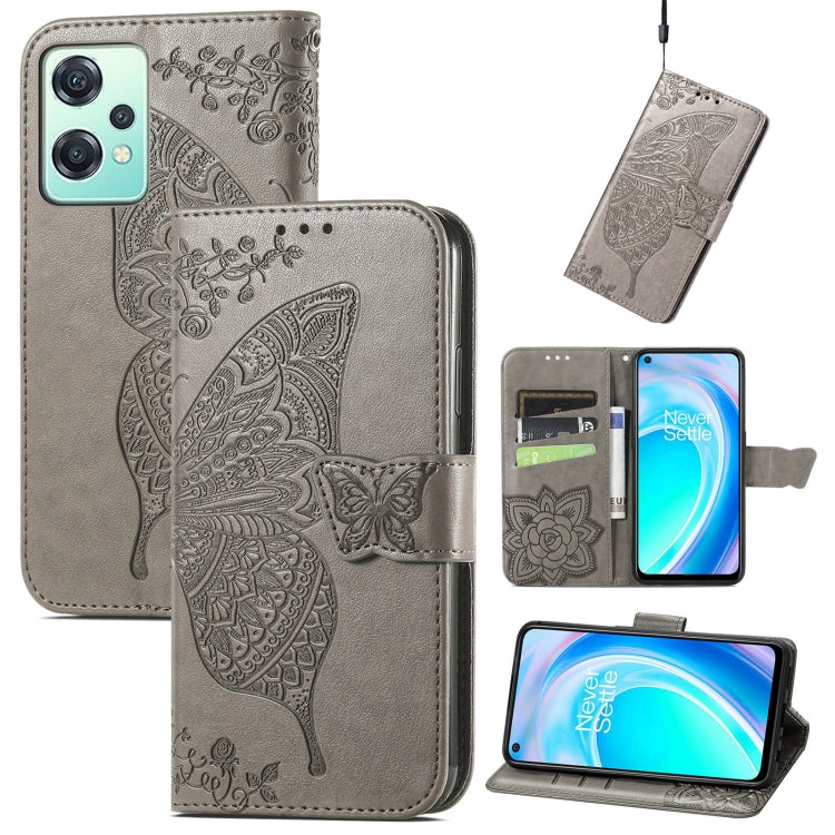 Butterfly Love Flower Embossed Flip Leather Phone Case, For Motorola Edge 30, For OnePlus Nord CE 2 Lite 5G