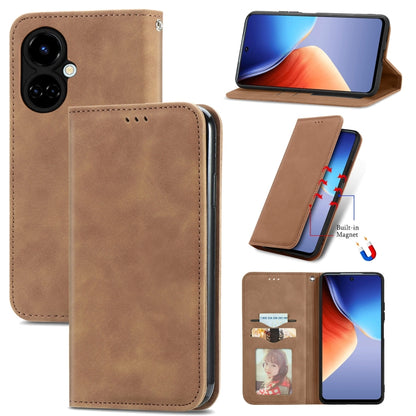 Retro Skin Feel Magnetic Leather Phone Case