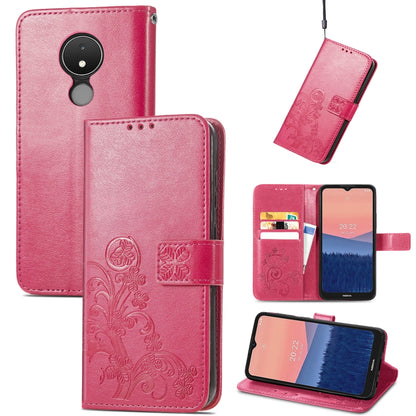 Four-leaf Clasp Embossed Buckle Leather Phone Case