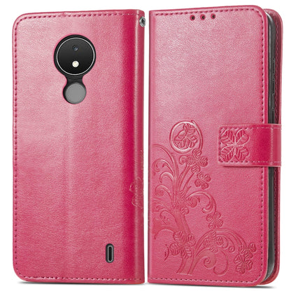 Four-leaf Clasp Embossed Buckle Leather Phone Case