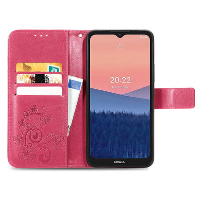 Four-leaf Clasp Embossed Buckle Leather Phone Case