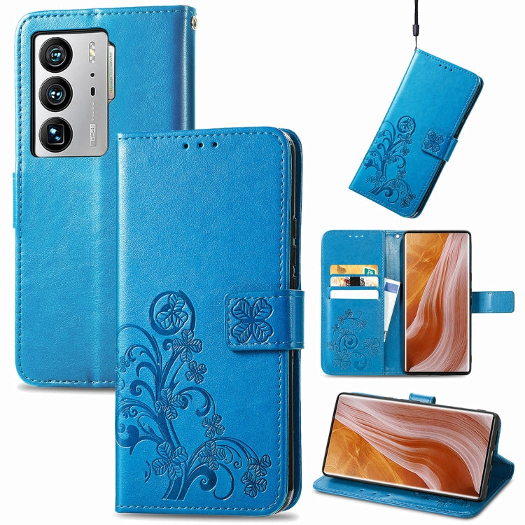 Four-leaf Clasp Embossed Buckle Leather Phone Case