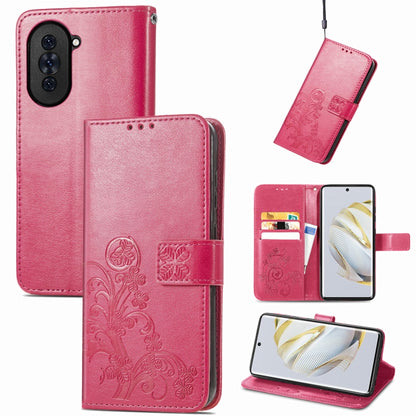 Four-leaf Clasp Embossed Buckle Leather Phone Case