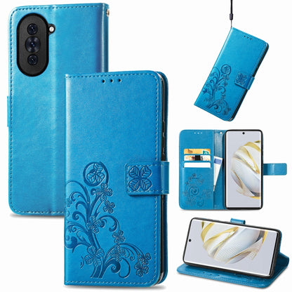 Four-leaf Clasp Embossed Buckle Leather Phone Case