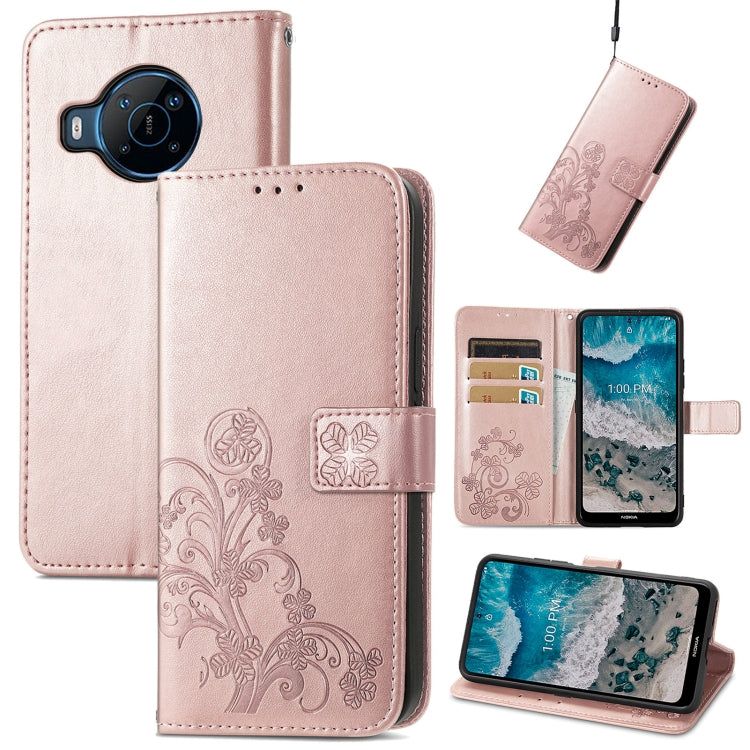 Four-leaf Clasp Embossed Buckle Leather Phone Case