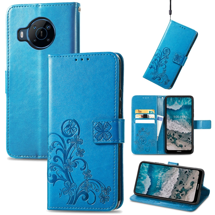 Four-leaf Clasp Embossed Buckle Leather Phone Case