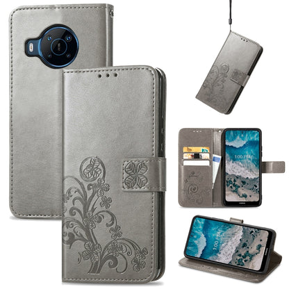 Four-leaf Clasp Embossed Buckle Leather Phone Case