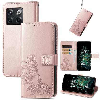 Four-leaf Clasp Embossed Buckle Leather Phone Case