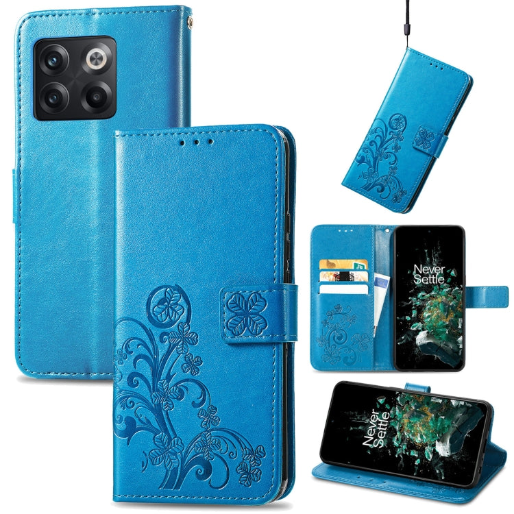 Four-leaf Clasp Embossed Buckle Leather Phone Case