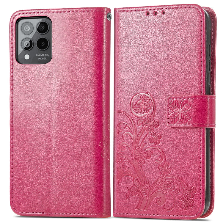 Four-leaf Clasp Embossed Buckle Leather Phone Case