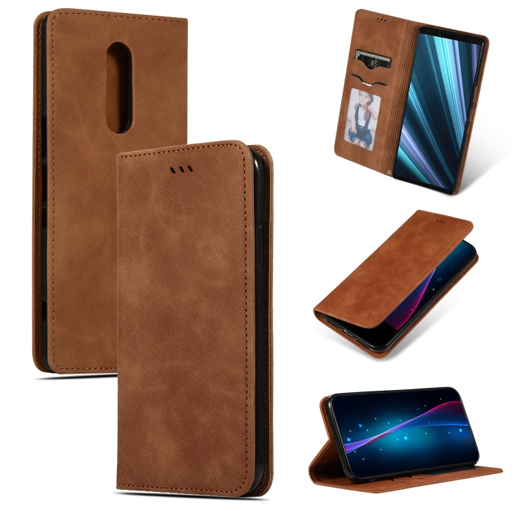 Retro Skin Feel Business Magnetic Horizontal Flip Leather Case for Sony Xperia 1 & Sony Xperia XZ4