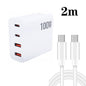 GaN 100W Dual USB + Dual USB-C/Type-C Multi Port Charger with 2m Type-C to Type-C Data Cable Set