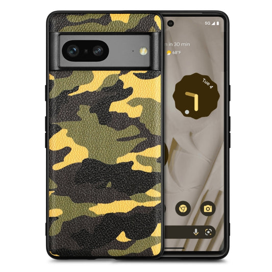 For Google Pixel 7 Camouflage Leather Phone Case