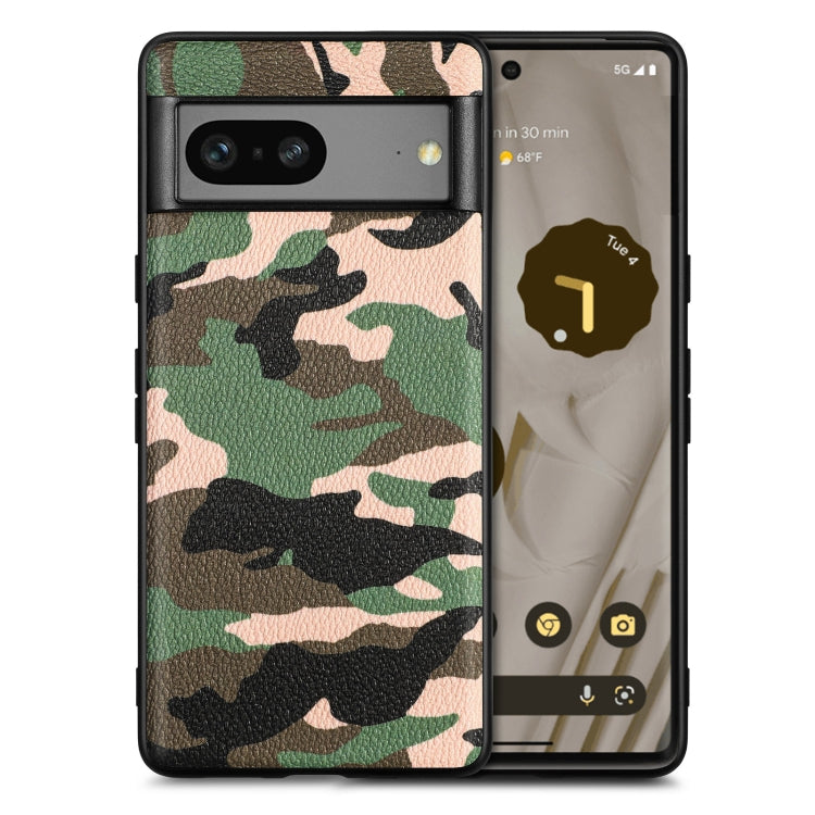 For Google Pixel 7 Camouflage Leather Phone Case