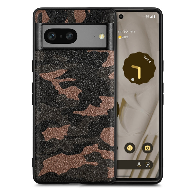 For Google Pixel 7 Camouflage Leather Phone Case