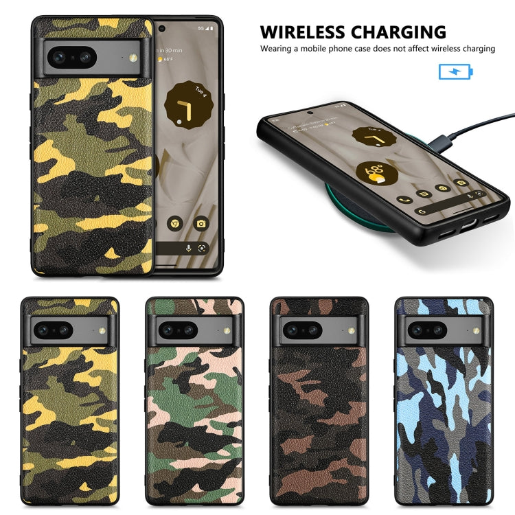 For Google Pixel 7 Camouflage Leather Phone Case