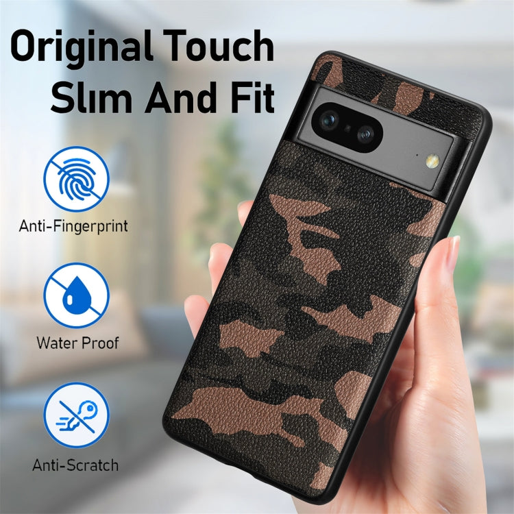 For Google Pixel 7 Camouflage Leather Phone Case