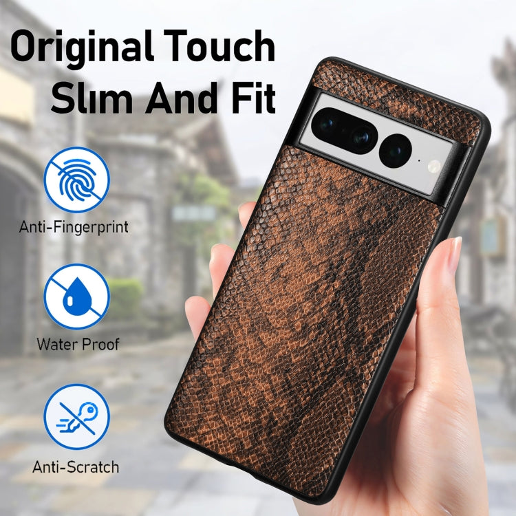 For Google Pixel 7 Pro SnakeskinLeather Phone Case