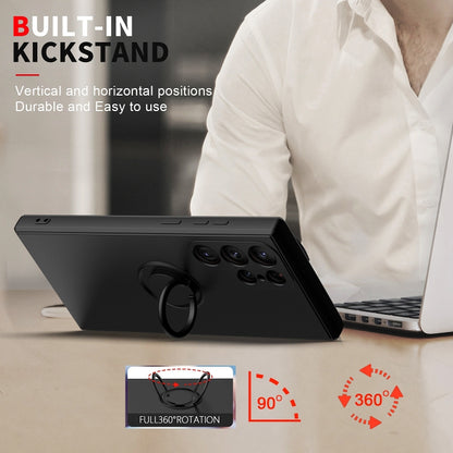 Ring Kickstand TPU Silicone Phone Case, For Samsung Galaxy S23 Ultra 5G, For Samsung Galaxy S23 Plus 5G