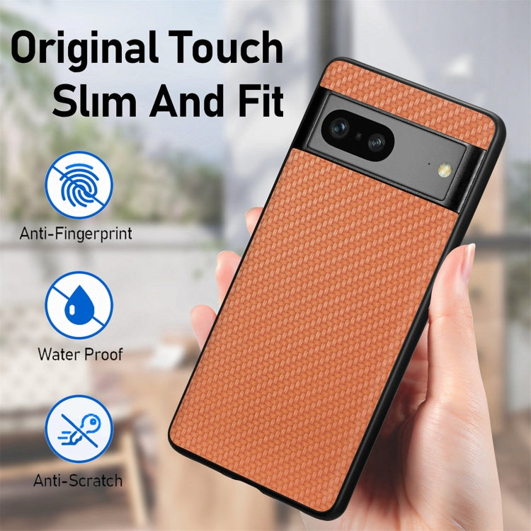 For Google Pixel 7 Carbon Fiber Texture Leather Back Cover Phone Case