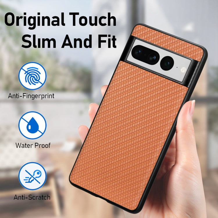 For Google Pixel 7 Pro Carbon Fiber Texture Leather Back Cover Phone Case