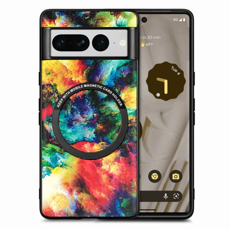 For Google Pixel 7 Pro Colored Drawing Leather Back Cover Magsafe Phone Case