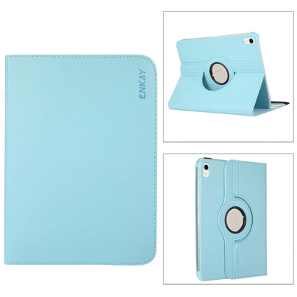 For iPad 10.9 2022 ENKAY Hat-Prince 360 Degree Rotation Litchi Leather Smart Tablet Case