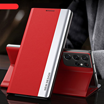 Side Electroplated Magnetic Leather Phone Case, For Samsung Galaxy S23 5G, For Samsung Galaxy S23+ 5G, For Samsung Galaxy S23 Ultra 5G