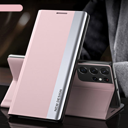 Side Electroplated Magnetic Leather Phone Case, For Samsung Galaxy S23 5G, For Samsung Galaxy S23+ 5G, For Samsung Galaxy S23 Ultra 5G