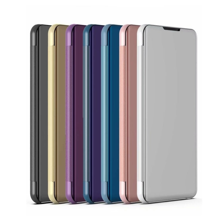 Plated Mirror Leather Phone Case with Holder, For Samsung Galaxy S23 5G, For Samsung Galaxy S23+ 5G, For Samsung Galaxy S23 Ultra 5G