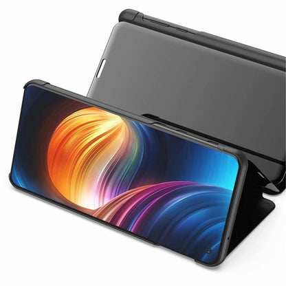 Plated Mirror Leather Phone Case with Holder, For Samsung Galaxy S23 5G, For Samsung Galaxy S23+ 5G, For Samsung Galaxy S23 Ultra 5G