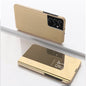 Plated Mirror Leather Phone Case with Holder, For Samsung Galaxy S23 5G, For Samsung Galaxy S23+ 5G, For Samsung Galaxy S23 Ultra 5G