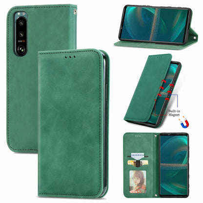 For Sony Xperia 5 IV Retro Skin Feel Magnetic Leather Phone Case