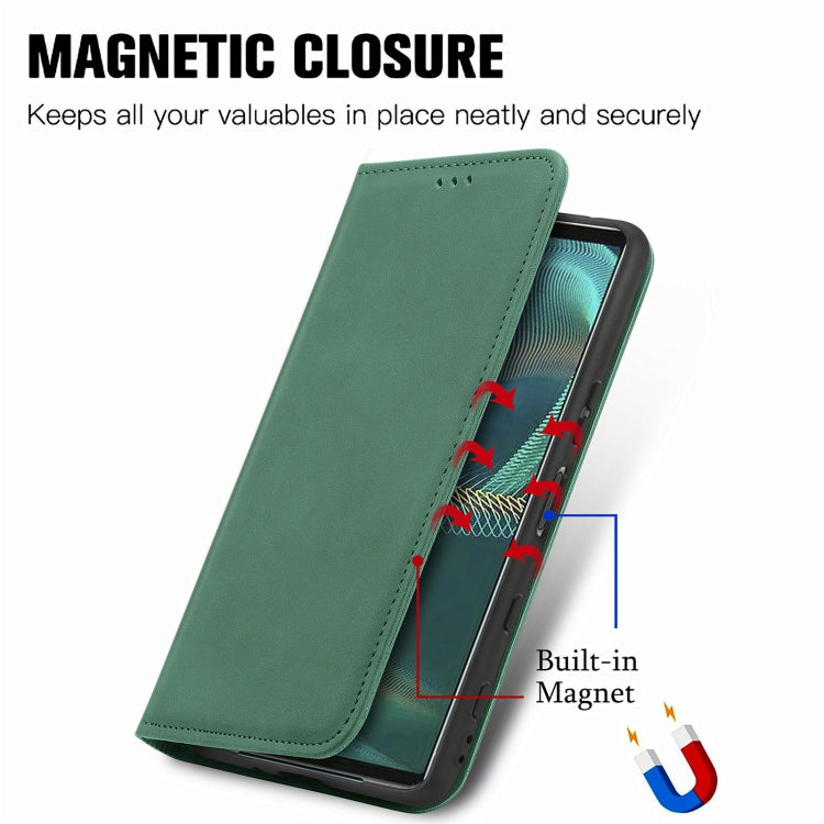 For Sony Xperia 5 IV Retro Skin Feel Magnetic Leather Phone Case