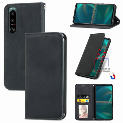 For Sony Xperia 5 IV Retro Skin Feel Magnetic Leather Phone Case