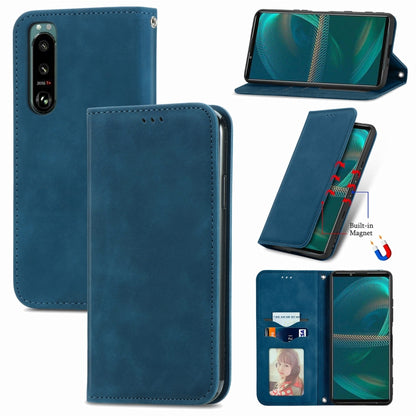 For Sony Xperia 5 IV Retro Skin Feel Magnetic Leather Phone Case