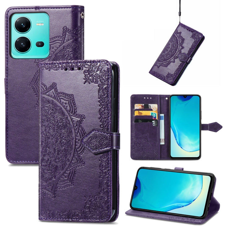 Mandala Flower Embossed Leather Phone Case