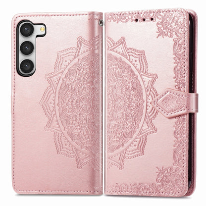 Mandala Flower Embossed Leather Phone Case