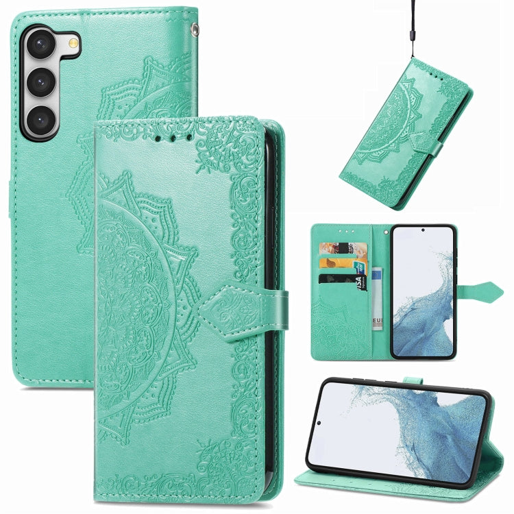 Mandala Flower Embossed Leather Phone Case